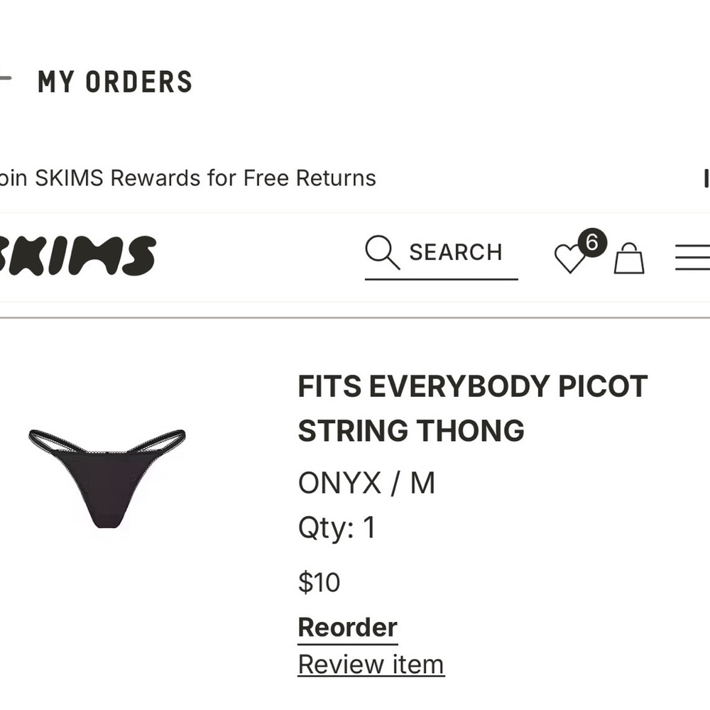 NWT SKIMS Fit Everybody Picot String Thong - Picture 2 of 4